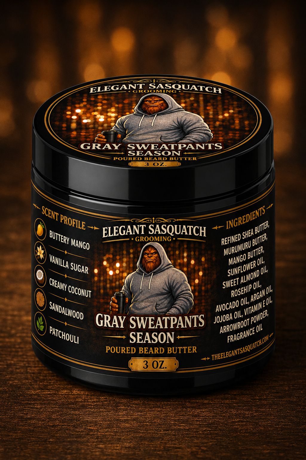 Gray Sweatpants Season Poured Beard & Body Butter