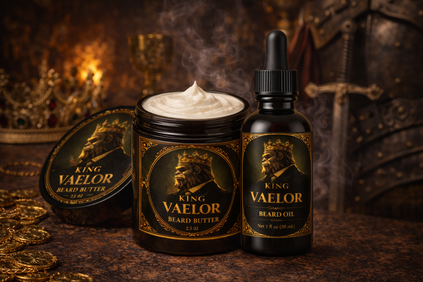 King Vaelor Beard Butter & Beard Oil Duo